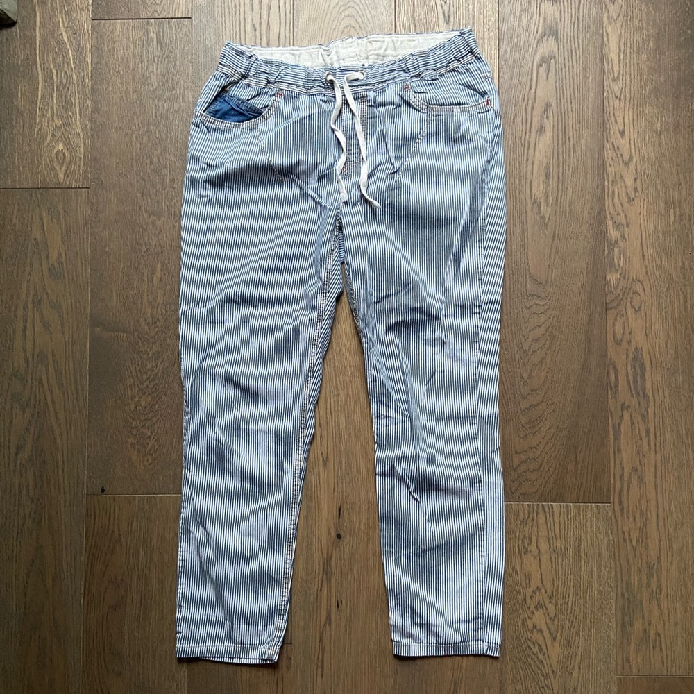 Luz Korean Pinstripe Trousers with Drawstring Waist